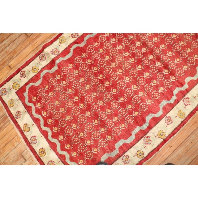 Zabihi Collection Antique Turkish Ghiordes Runner - 3'6" x 11'6" For Sale - Image 4 of 18