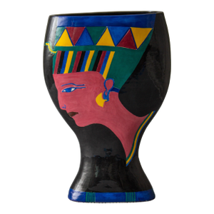 Large Ceramic Vase With Nefertiti Image