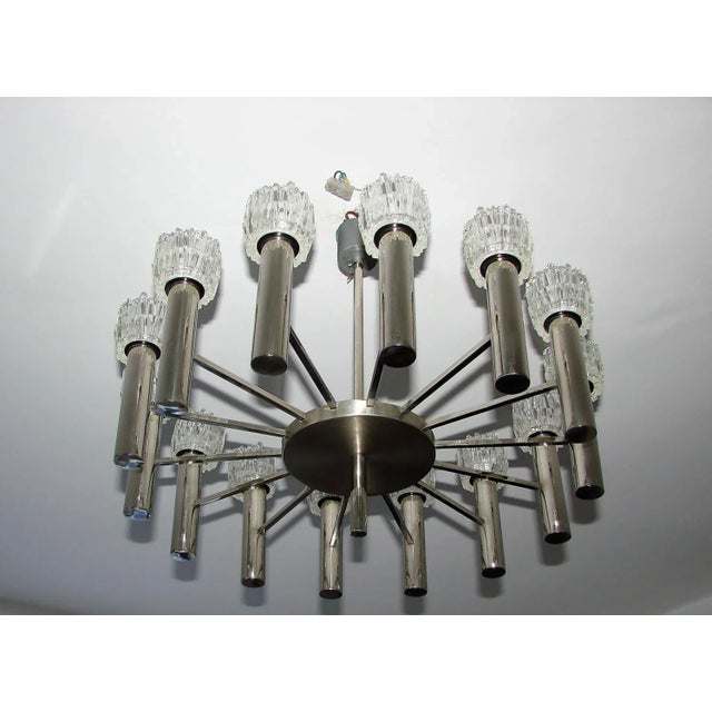 Gold Vintage Metal Chandelier by Scolari, 1970s For Sale - Image 8 of 12
