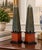 Late 20th Century Late 20th Century Pair of Tall Decorative Obelisks With Antiqued Metal and Wood Bases For Sale - Image 5 of 5