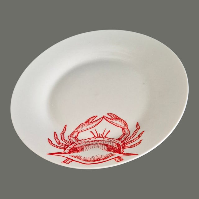 Late 20th Century Late 20th Century Coastal Sea Life Red Crab Porcelain Serving Dishes - 3pcs For Sale - Image 5 of 8