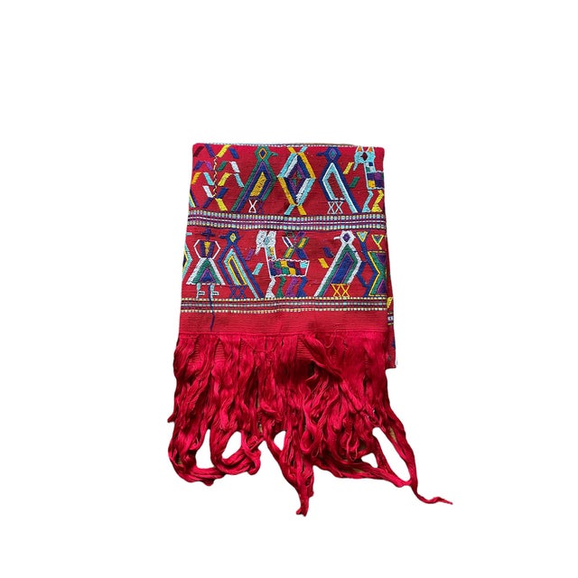 Vintage Hand-Embroidered Guatemalan Textile Throw For Sale - Image 12 of 13