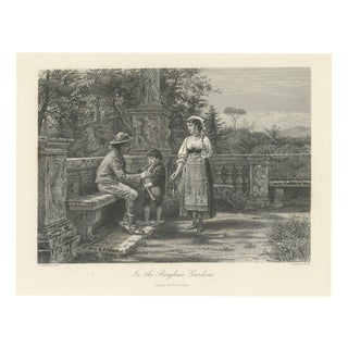 After G.G. Kilburne, George Goodwin Kilburne, in the Borghese Gardens, Rome, 1878, Engraving For Sale