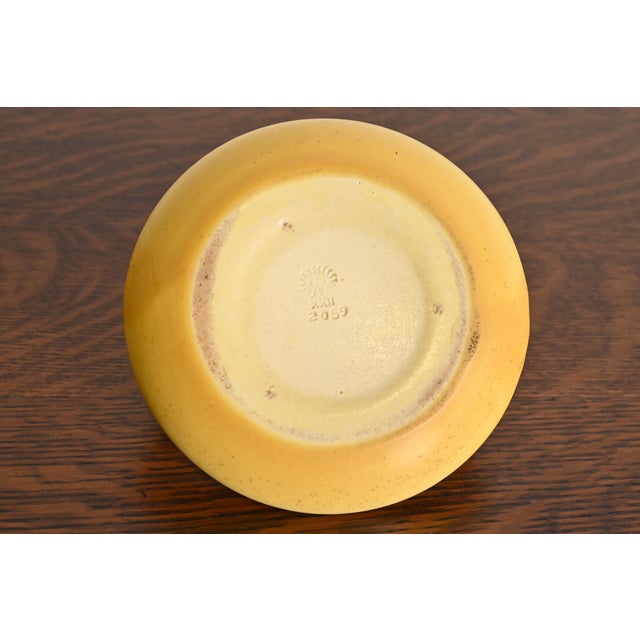 Rookwood Pottery Arts & Crafts Glazed Ceramic Yellow Handled Bowl or Ashtray, 1922 For Sale - Image 9 of 11