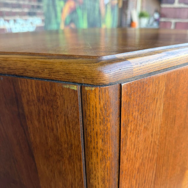 Lane Hexagonal Walnut Storage End Table For Sale - Image 11 of 12