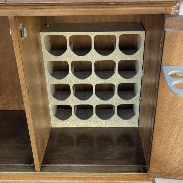 1970s Jasper Cabinet Co. Style Oak Dry Bar Cabinet For Sale - Image 9 of 18