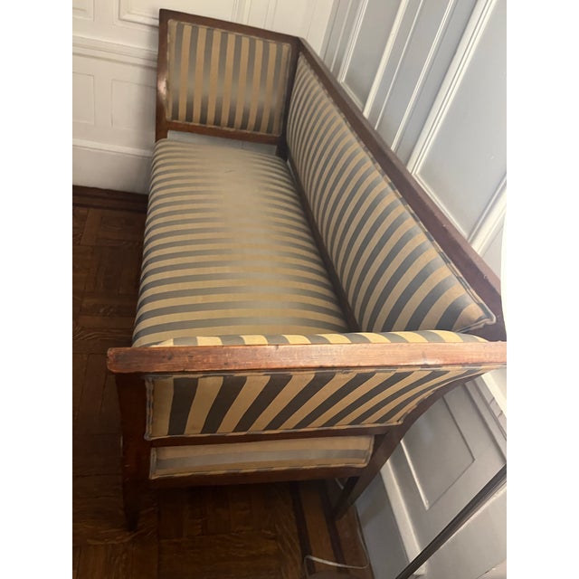 1940s settee, newly reupholstered, walnut frame