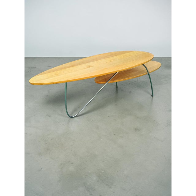 1980s Modern Coffee Table in Wood and Steel, 1980s For Sale - Image 5 of 11