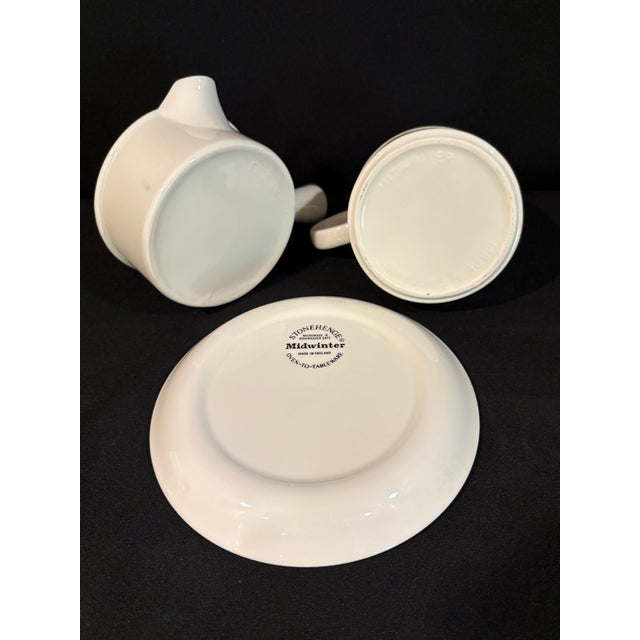 Ceramic Late 20th Century Mid Century Modern Style Stonehenge White Midwinter Serving Pieces - Set of Three For Sale - Image 7 of 9