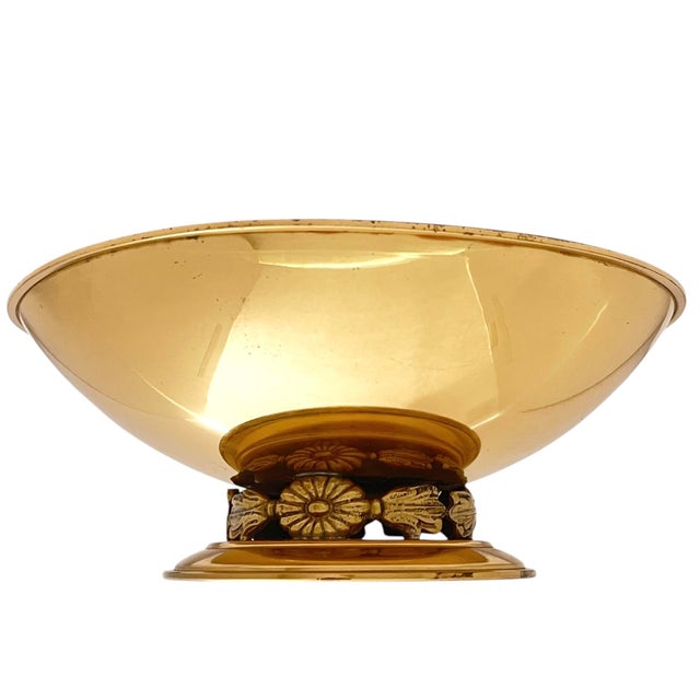 Metal 1940s Swedish Ystad Brass Pedestal Bowl For Sale - Image 7 of 8