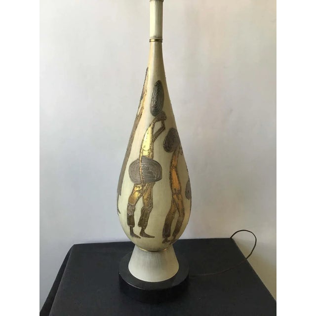 Beige 1950s Large Italian Ceramic Lamps - A Pair For Sale - Image 8 of 13