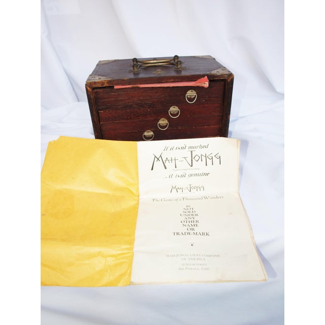 Antique 1923 Mah Jong Set in Wooden Case For Sale - Image 9 of 11