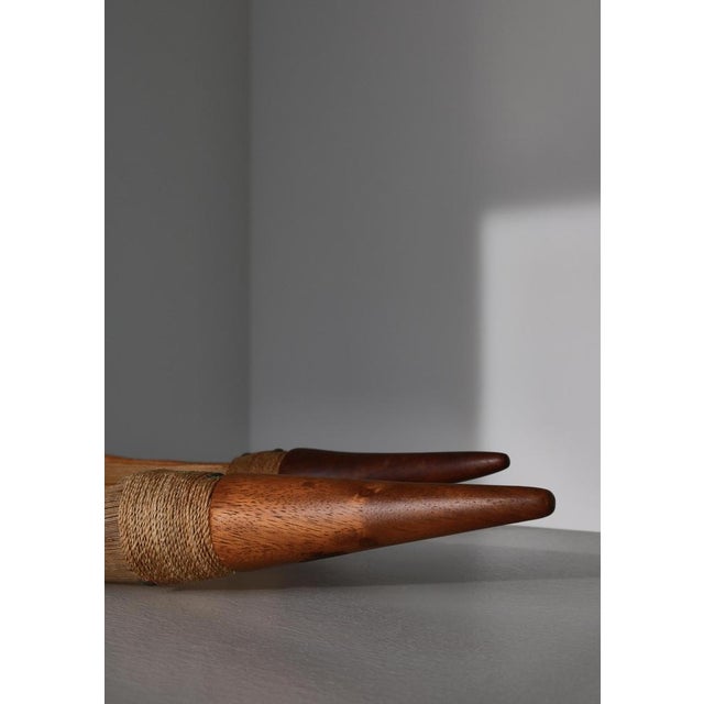 1950s Palm Serving Bowls with Teak Handles from Illums Bolighus, Denmark, 1950s, Set of 2 For Sale - Image 5 of 15