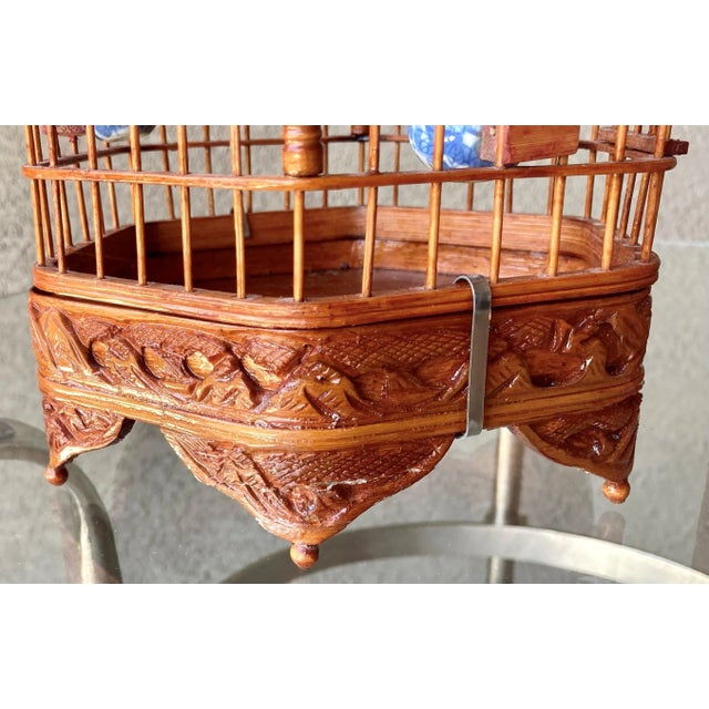 Late 20thCentury Petite Chinese Bamboo & Rattan Decorative Birdcages