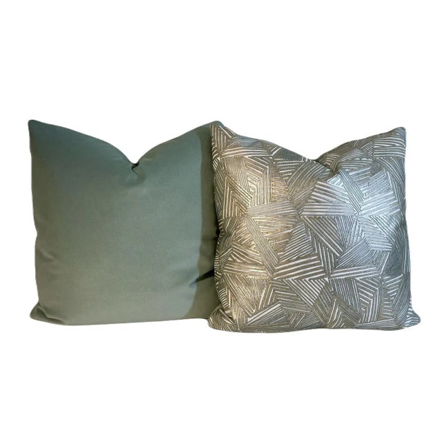 Modern Pierre Frey “Atlantique Argent” Pillow Covers- A Pair For Sale - Image 3 of 5