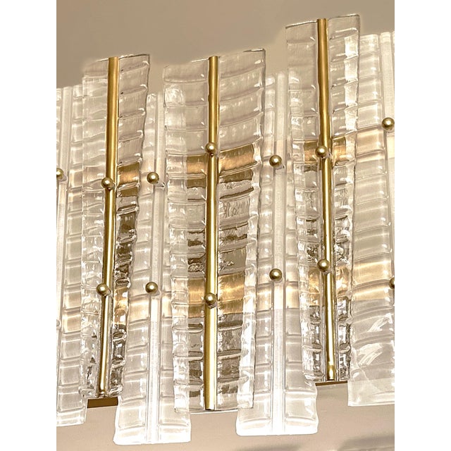 Mid-Century Modern Contemporary Modern Italian “Tropical” Murano Glass Square Flush Mount by Simoeng For Sale - Image 3 of 4