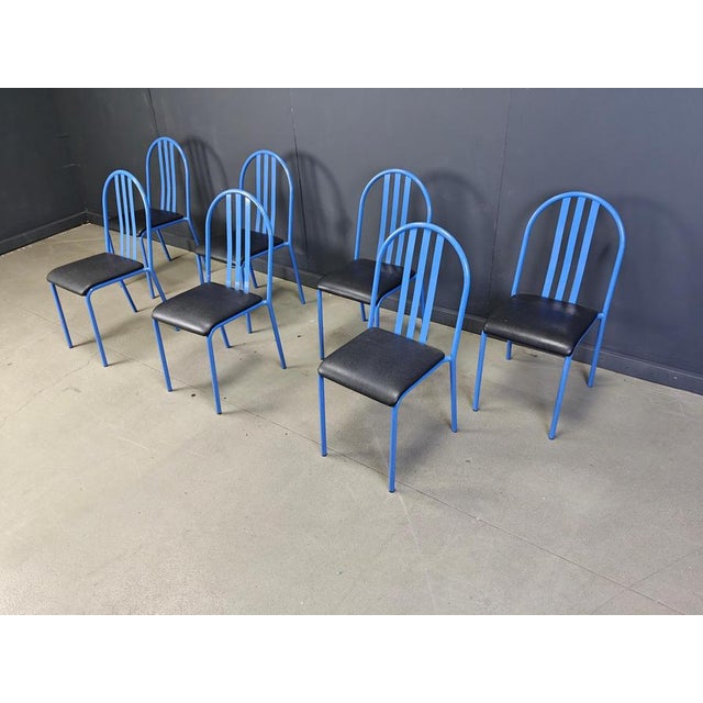 Nr 222 Chairs attributed to Robert Mallet-Stevens, 1980s, Set of 7 For Sale - Image 9 of 13