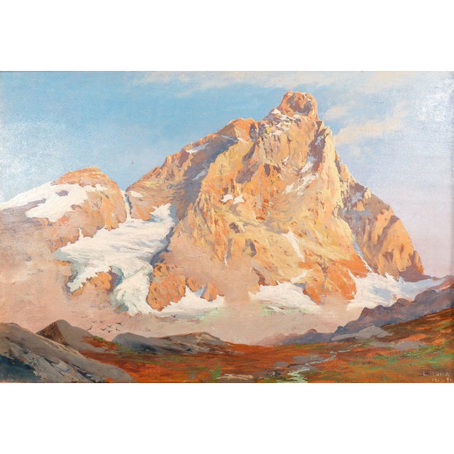 Oil painting on panel by leonardo roda, the matterhorn. Italy, 1911 origin italy period 1911 author leonardo roda...
