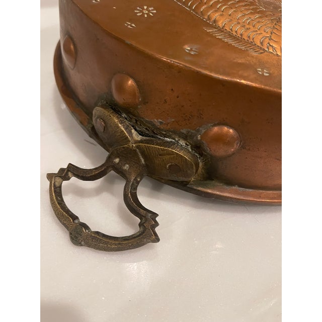 Copper Vintage Copper and Brass Mold With Raised Fish Decorations on Front For Sale - Image 8 of 10