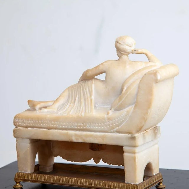 Woman on Triclinium, 19th Century, Alabaster For Sale - Image 4 of 6