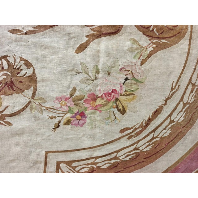 French 1850s Ivory Field Classical French Antique European Aubusson Oversized Rug For Sale - Image 3 of 10