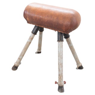 Gymnastics Horse in Leather and Metal, 1950s For Sale