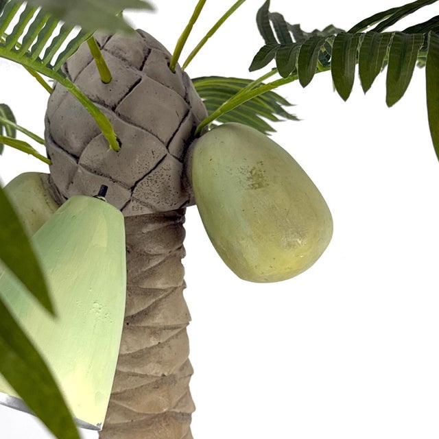 Vintage 1960s Plaster Palm Tree Floor Lamp W/ Metal Bullet Shade - Tropical Tiki Island Beach Decor - Mario Torres Style For Sale - Image 12 of 18