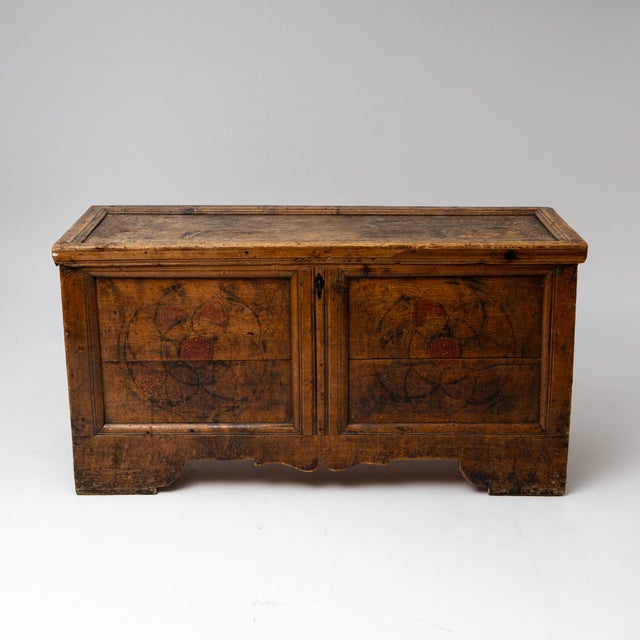 Baroque Baroque Painted Flat-Lid Chest, 1700s For Sale - Image 3 of 11