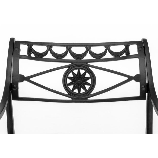 Black Florentine Craftsmen Cast Aluminum Armchairs, Pair For Sale - Image 8 of 10