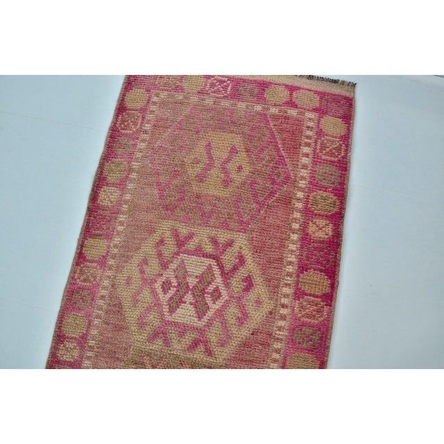 Mid 20th Century Oushak Tribal Handknotted Anatolian Runner For Sale - Image 9 of 10