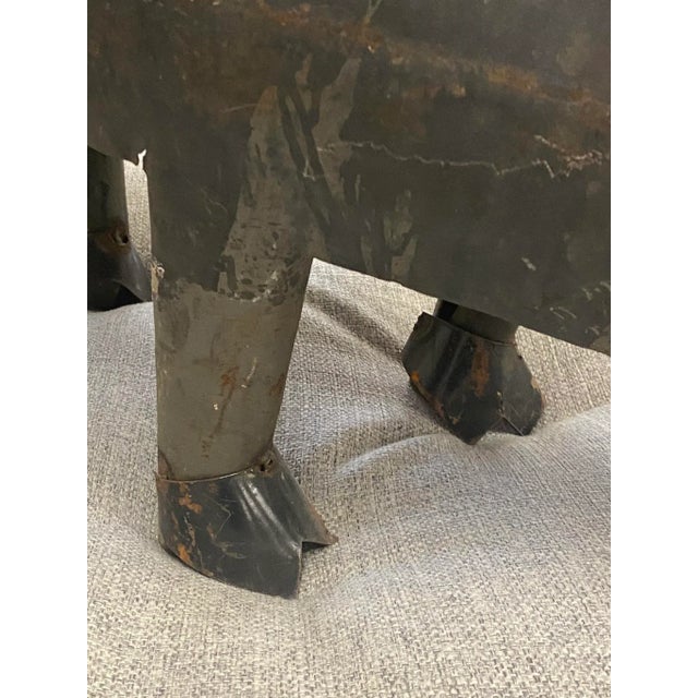 Vintage French Tole Pig Crafted W Old Metal Elements For Sale - Image 9 of 13