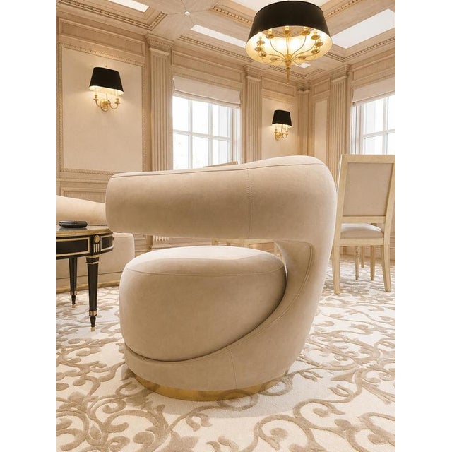 HAHA Armchair in Suede Leather by Christophe Perichon For Sale - Image 9 of 17