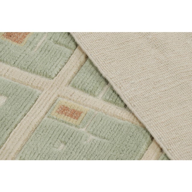 Textile Rug & Kilim’s French Art Deco Style Rug With Light Green Geometric Patterns For Sale - Image 7 of 7