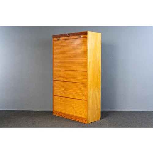 Vintage Roll-Top Filing Cabinet For Sale - Image 4 of 17