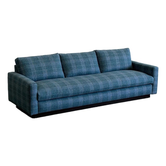 Milo Baughman Tuxedo Style Sofa For Sale
