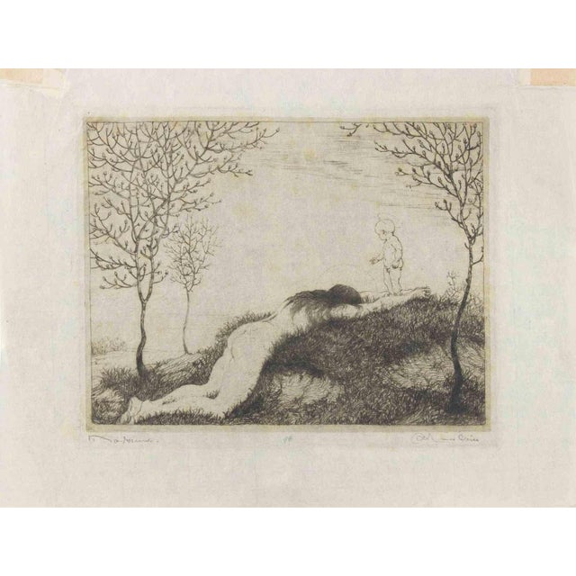 Etching on vélin paper, realized by Beier in the early 20th Century. Signed on the plate at the top right, countersigned...