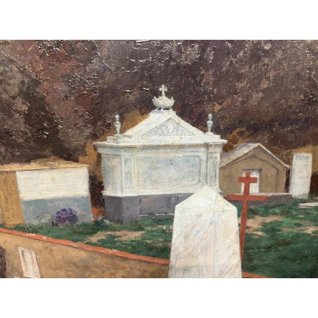 Hans Richard von Volkmann, Campo Santo, 1895, Oil Painting on Canvas For Sale - Image 6 of 13
