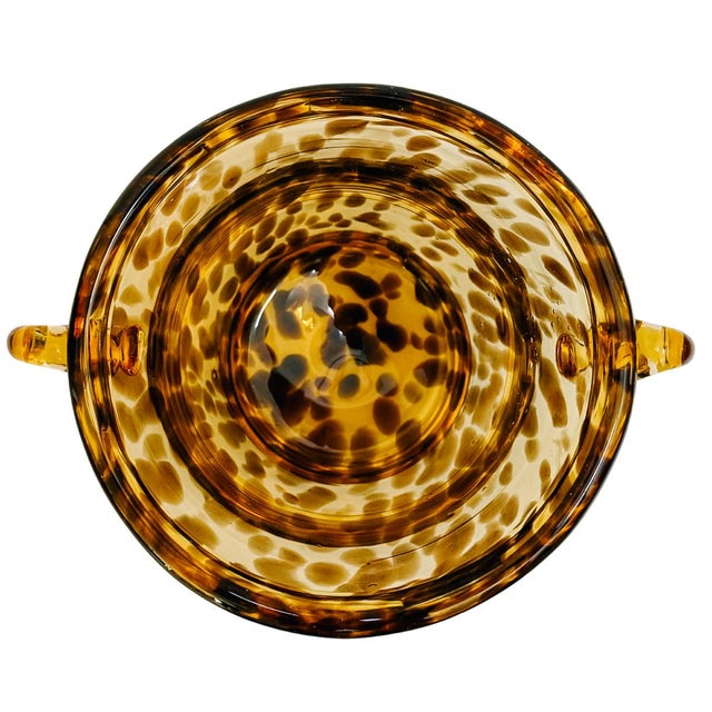 Mid 20th Century Vintage Hand-Blown Tortoiseshell Glass Ice Bucket For Sale - Image 5 of 6