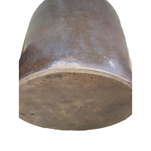 Brown Antique Peoria Pottery Stoneware Jar — 19th C Brown Glaze, 15″ Tall For Sale - Image 8 of 8