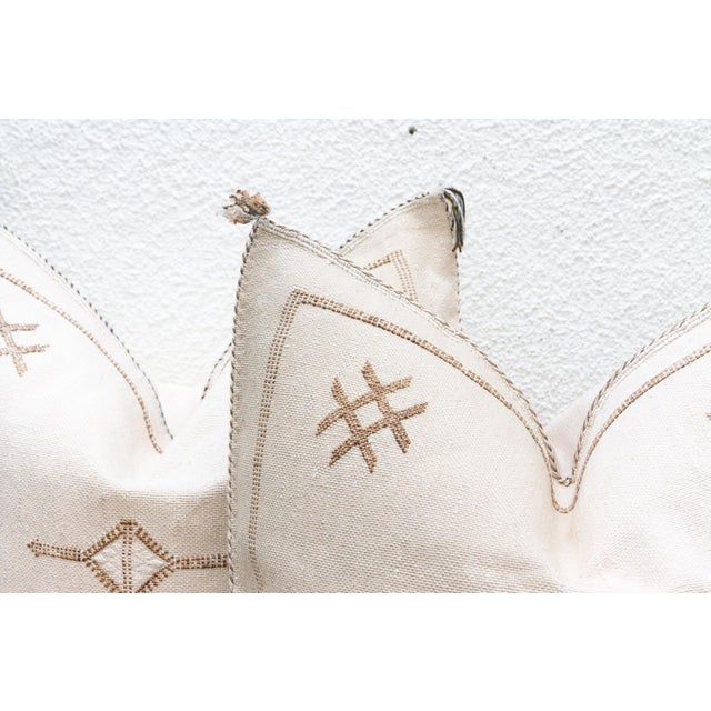 1990s Pair of Large Oasis Medina Silk Rug Pillows For Sale - Image 5 of 8