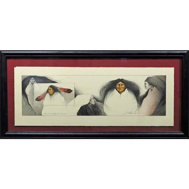 1980s Frank Howell "Gathered Memories" Lithograph Framed Hand Signed With Custom Framed For Sale