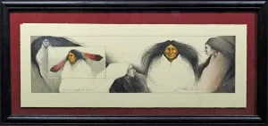 1980s Frank Howell "Gathered Memories" Lithograph Framed Hand Signed With Custom Framed