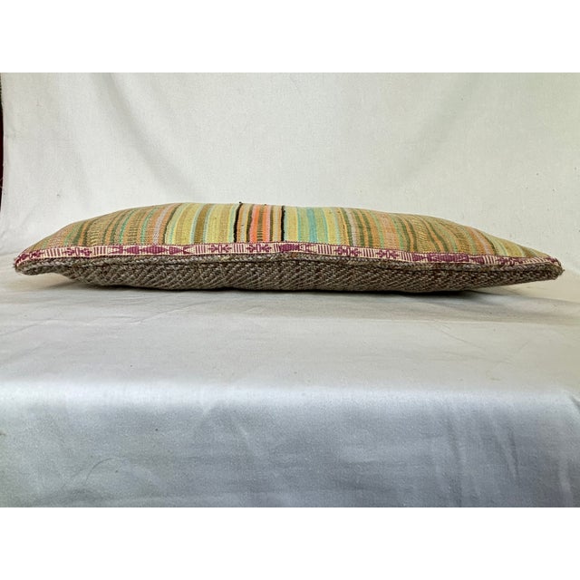 Late 20th Century Pillow of Handwoven Cotton Nepalese Bands For Sale - Image 4 of 7