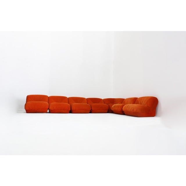 Patate Modular Sofa in Orange Corduroy from Airborne, 1970s, Set of 7 For Sale - Image 9 of 14