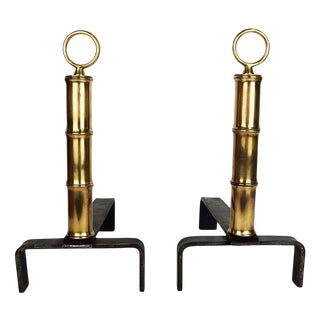 Andirons by Jacques Adnet, 1950s, Set of 2 For Sale