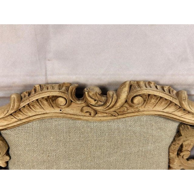 Antique Venetian Rococo Pierced Bench Settee- Hand Carved Bleached Walnut For Sale - Image 10 of 17