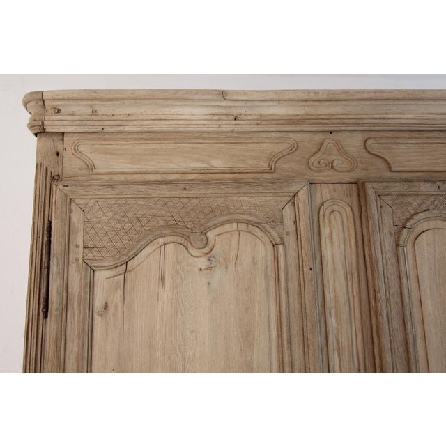 19th Century French Provincial Bleached Oak Wardrobe For Sale - Image 13 of 18