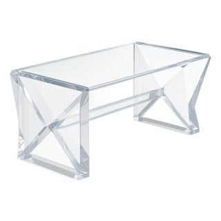 "X Prism Lucite Coffee Table – Sculptural Acrylic Design" For Sale