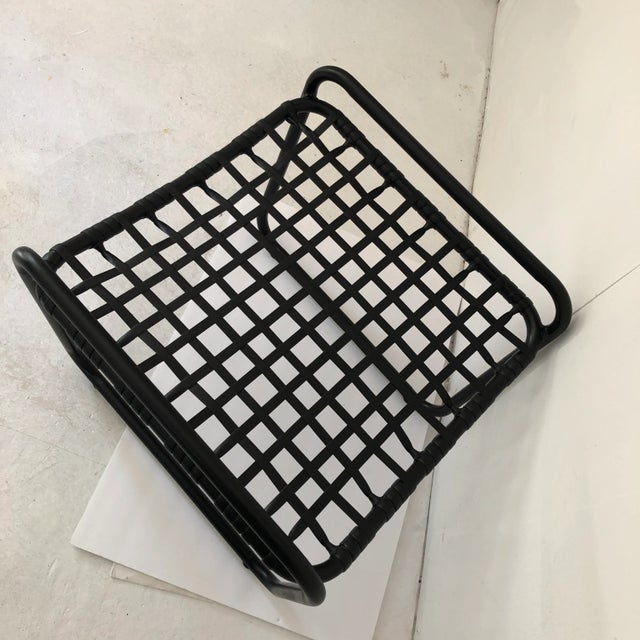 Contemporary Midcentury Style Tropitone Ottoman Decor-Paint Black For Sale - Image 3 of 6