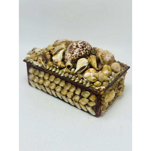 Antique Shell Art Jewelry Box For Sale In Charleston - Image 6 of 8
